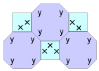 Tessellations using two types of polygons.